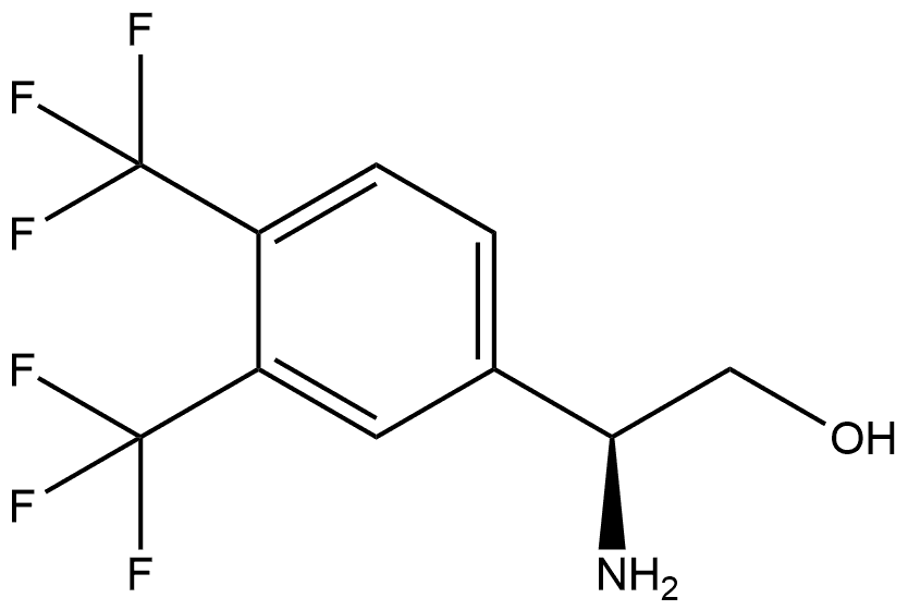 Benzeneethanol, β-amino-3,4-bis(trifluoromethyl)-, (βS)- Structure