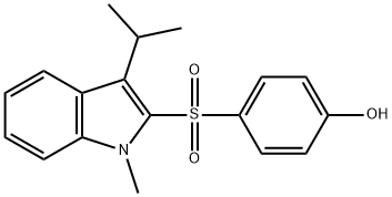 Phenol, 4-[[1-methyl-3-(1-methylethyl)-1H-indol-2-yl]sulfonyl]- Structure