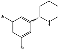 (2S)-2-(3,5-dibromophenyl)piperidine Structure