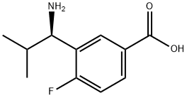 3-[(1R)-1-Amino-2-methylpropyl]-4-fluorobenzoic acid Structure