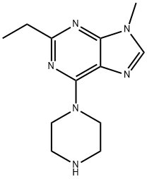 2-Ethyl-9-methyl-6-(piperazin-1-yl)-9H-purine 구조식 이미지