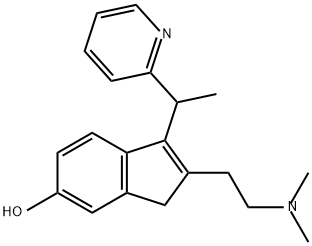 1H-Inden-6-ol, 2-[2-(dimethylamino)ethyl]-3-[1-(2-pyridinyl)ethyl]- 구조식 이미지