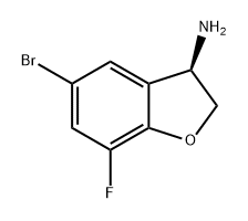 3-Benzofuranamine, 5-bromo-7-fluoro-2,3-dihydro-, (3R)- 구조식 이미지