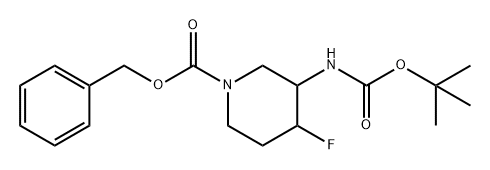 1-Piperidinecarboxylic acid, 3-[[(1,1-dimethylethoxy)carbonyl]amino]-4-fluoro-, phenylmethyl ester Structure