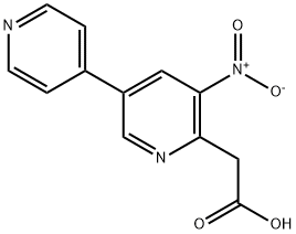 2-(3-Nitro-5-(pyridin-4-yl)pyridin-2-yl)acetic acid Structure