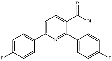 3-Pyridinecarboxylic acid, 2,6-bis(4-fluorophenyl)- Structure