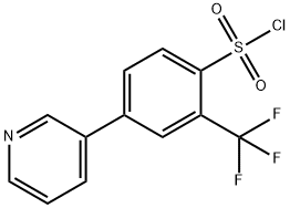 4-(Pyridin-3-yl)-2-(trifluoromethyl)benzene-1-sulfonyl chloride Structure