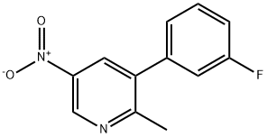 3-(3-Fluorophenyl)-2-methyl-5-nitropyridine Structure