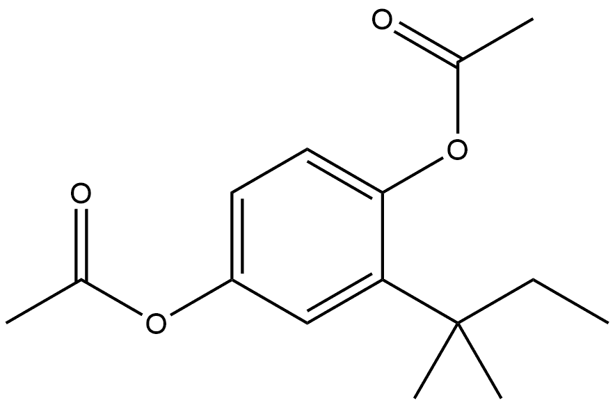 1,4-Benzenediol, 2-(1,1-dimethylpropyl)-, 1,4-diacetate Structure