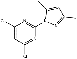 Pyrimidine, 4,6-dichloro-2-(3,5-dimethyl-1H-pyrazol-1-yl)- Structure