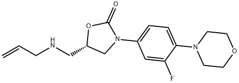 2-Oxazolidinone, 3-[3-fluoro-4-(4-morpholinyl)phenyl]-5-[(2-propen-1-ylamino)methyl]-, (5S)- 구조식 이미지
