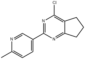 5H-Cyclopentapyrimidine, 4-chloro-6,7-dihydro-2-(6-methyl-3-pyridinyl)- 구조식 이미지