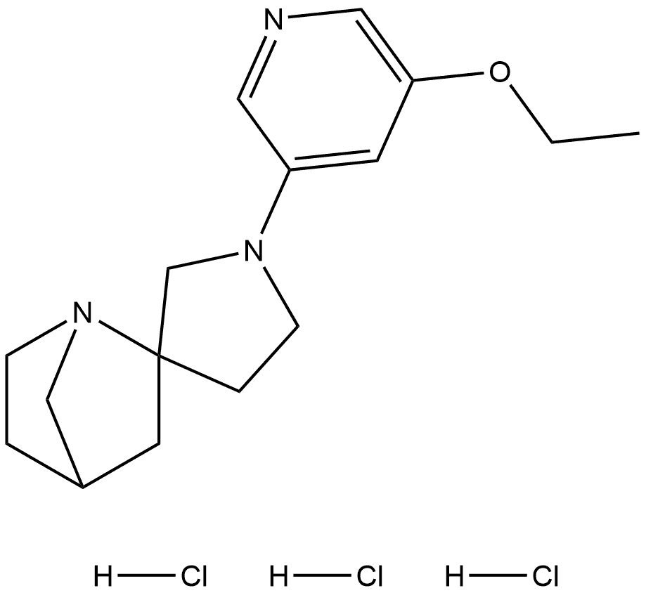 Spiro[1-azabicyclo[2.2.1]heptane-2,3′-pyrrolidine], 1′-(5-ethoxy-3-pyridinyl)-, hydrochloride (1:3) 구조식 이미지