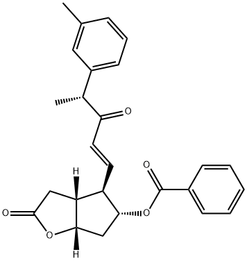2H-Cyclopenta[b]furan-2-one, 5-(benzoyloxy)hexahydro-4-[(1E,4R)-4-(3-methylphenyl)-3-oxo-1-penten-1-yl]-, (3aR,4R,5R,6aS)- 구조식 이미지