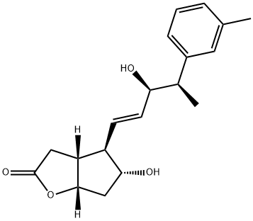 2H-Cyclopenta[b]furan-2-one, hexahydro-5-hydroxy-4-[(1E,3R,4R)-3-hydroxy-4-(3-methylphenyl)-1-penten-1-yl]-, (3aR,4R,5R,6aS)- 구조식 이미지