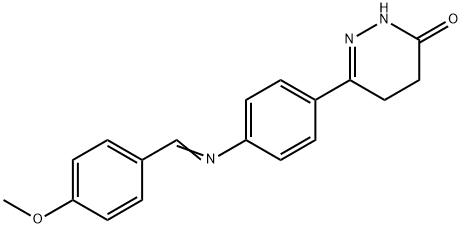 3(2H)-Pyridazinone, 4,5-dihydro-6-[4-[[(4-methoxyphenyl)methylene]amino]phenyl]- Structure