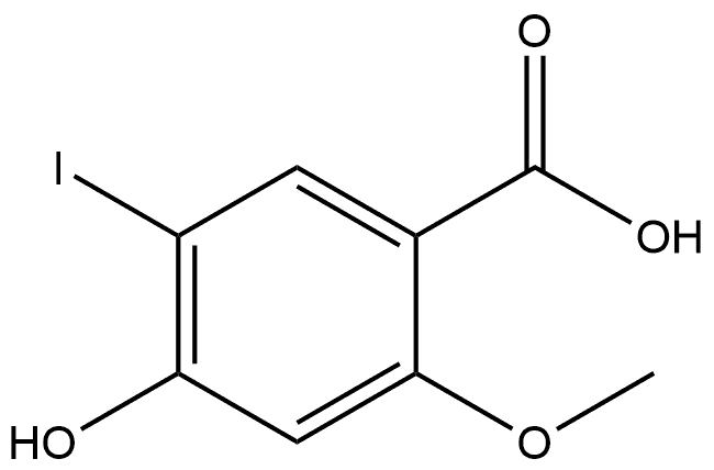 4-Hydroxy-5-iodo-2-methoxybenzoic acid Structure