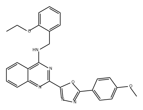 4-Quinazolinamine, N-[(2-ethoxyphenyl)methyl]-2-[5-(4-methoxyphenyl)-1,3,4-oxadiazol-2-yl]- Structure