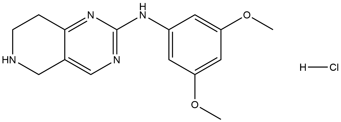 Pyrido[4,3-d]pyrimidin-2-amine, N-(3,5-dimethoxyphenyl)-5,6,7,8-tetrahydro-, hydrochloride (1:1) 구조식 이미지