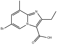 Imidazo[1,2-a]pyridine-3-carboxylic acid, 6-bromo-2-ethyl-8-methyl- 구조식 이미지