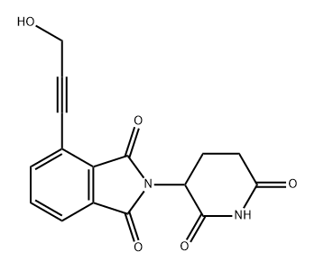 1H-Isoindole-1,3(2H)-dione, 2-(2,6-dioxo-3-piperidinyl)-4-(3-hydroxy-1-propyn-1-yl)- Structure