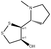 (3R)-3α-[(2S)-1-Methyl-2α-pyrrolidinyl]-1,2-dithiolan-4α-ol 구조식 이미지