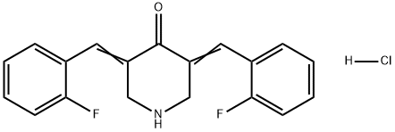 4-Piperidinone, 3,5-bis[(2-fluorophenyl)methylene]-, hydrochloride (1:1) Structure