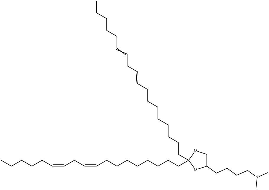 1,3-Dioxolane-4-butanamine, N,N-dimethyl-2,2-di-(9Z,12Z)-9,12-octadecadien-1-yl- Structure