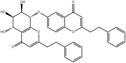 4H-1-Benzopyran-4-one, 5,6,7,8-tetrahydro-5,6,7-trihydroxy-8-[[4-oxo-2-(2-phenylethyl)-4H-1-benzopyran-6-yl]oxy]-2-(2-phenylethyl)-, (5S,6R,7R,8S)- Structure