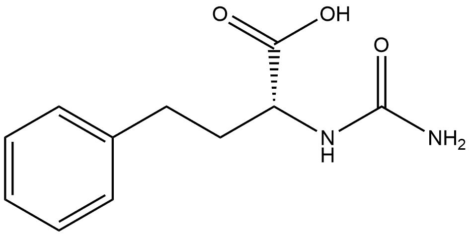 Benzenebutanoic acid, α-[(aminocarbonyl)amino]-, (αR)- 구조식 이미지