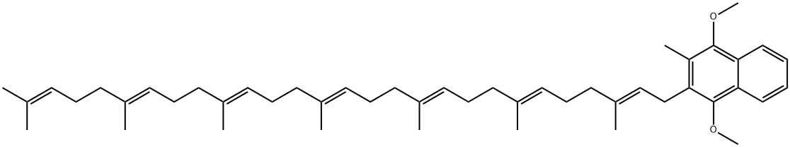 Naphthalene, 2-[(2E,6E,10E,14E,18E,22E)-3,7,11,15,19,23,27-heptamethyl-2,6,10,14,18,22,26-octacosaheptaen-1-yl]-1,4-dimethoxy-3-methyl- Structure