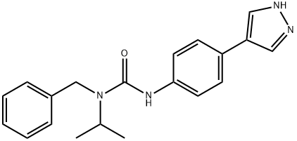 Urea, N-(1-methylethyl)-N-(phenylmethyl)-N'-[4-(1H-pyrazol-4-yl)phenyl]- Structure