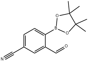 Benzonitrile, 3-formyl-4-(4,4,5,5-tetramethyl-1,3,2-dioxaborolan-2-yl)- Structure