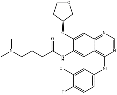 Butanamide, N-[4-[(3-chloro-4-fluorophenyl)amino]-7-[[(3S)-tetrahydro-3-furanyl]oxy]-6-quinazolinyl]-4-(dimethylamino)- Structure