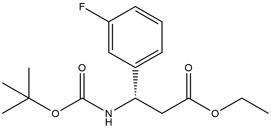 ethyl (S)-3-((tert-butoxycarbonyl)amino)-3-(3-fluorophenyl)propanoate Structure