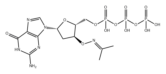 Guanosine 5'-(tetrahydrogen triphosphate), 2'-deoxy-3'-O-[(1-methylethylidene)amino]- Structure