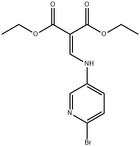 Propanedioic acid, 2-[[(6-bromo-3-pyridinyl)amino]methylene]-, 1,3-diethyl ester Structure