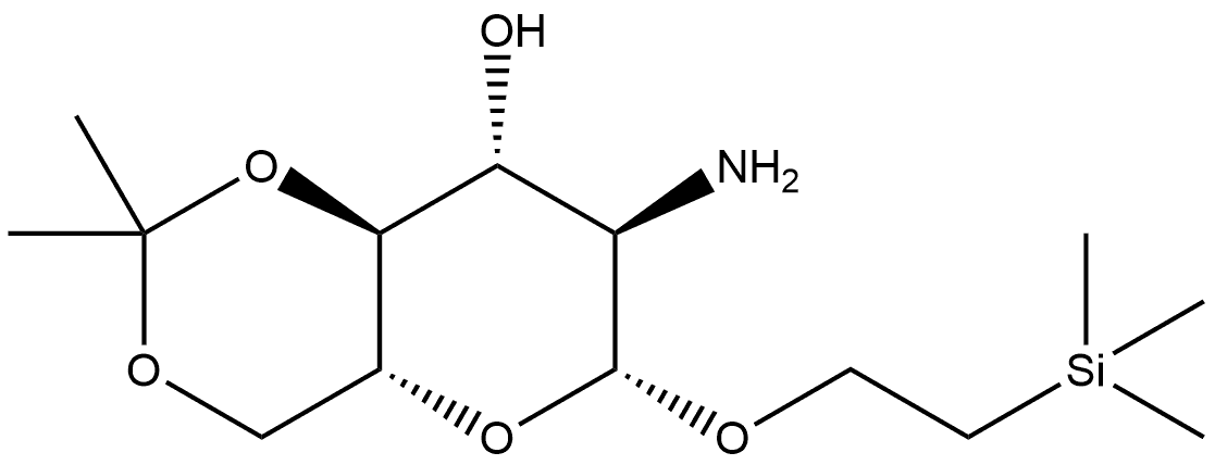 β-D-Glucopyranoside, 2-(trimethylsilyl)ethyl 2-amino-2-deoxy-4,6-O-(1-methylethylidene)- 구조식 이미지