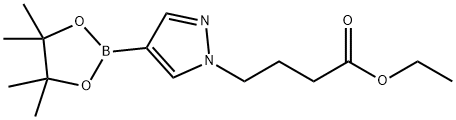 Ethyl 4-(4-(4,4,5,5-tetramethyl-1,3,2-dioxaborolan-2-yl)-1H-pyrazol-1-yl)butanoate Structure