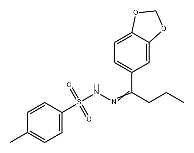 Benzenesulfonic acid, 4-methyl-, 2-[1-(1,3-benzodioxol-5-yl)butylidene]hydrazide 구조식 이미지