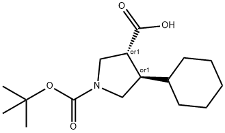 rac-(3R,4R)-1-[(tert-butoxy)carbonyl]-4-cyclohexyl
pyrrolidine-3-carboxylic acid Structure