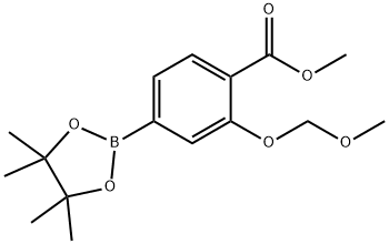 Benzoic acid, 2-(methoxymethoxy)-4-(4,4,5,5-tetramethyl-1,3,2-dioxaborolan-2-yl)-, methyl ester Structure