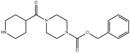 1-Piperazinecarboxylic acid, 4-(4-piperidinylcarbonyl)-, phenylmethyl ester Structure