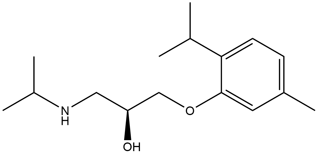 (S)-1-(2-isopropyl-5-methylphenoxy)-3-(isopropylamino)propan-2-ol 구조식 이미지