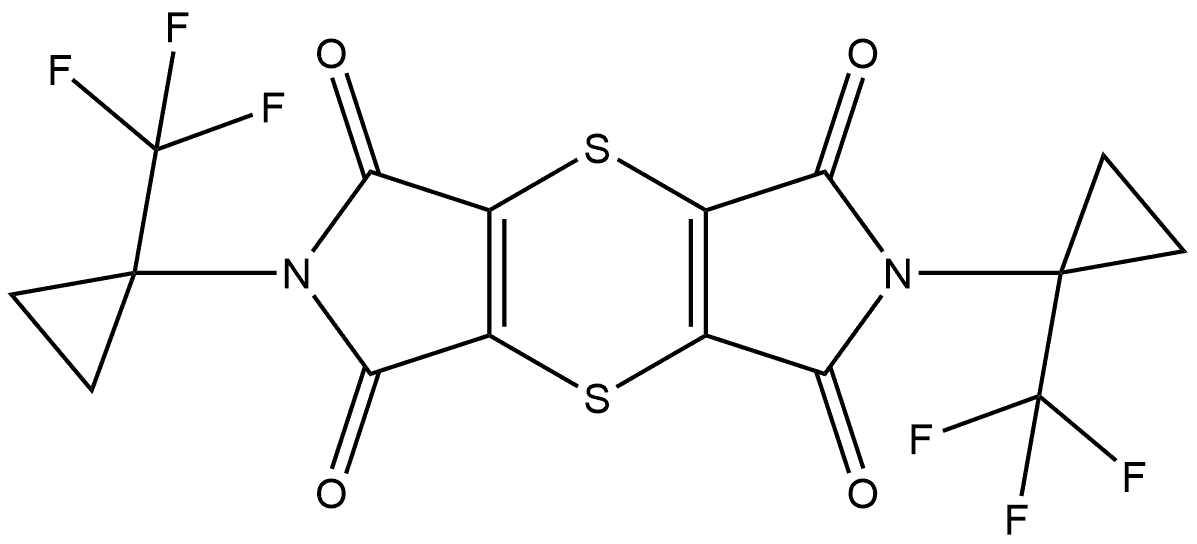 2,6-bis(1-(trifluoromethyl)cyclopropyl)-2,6-dihydro-1H,5H-[1,4]dithiino[2,3-c:5,6-c']dipyrrole-1,3,5,7-tetraone Structure