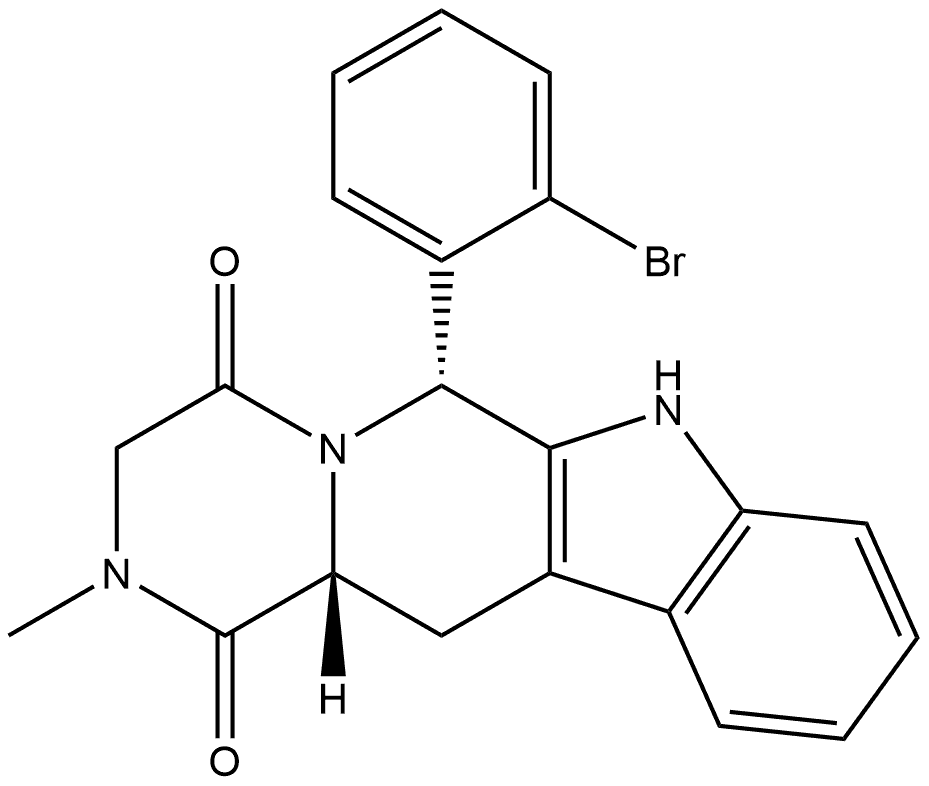 (6R,12aR)-6-(2-Bromophenyl)-2,3,6,7,12,12a-hexahydro-2-methylpyrazino[1′,2′:1,6]pyrido[3,4-b]indole-1,4-dione Structure