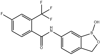 Benzamide, N-(1,3-dihydro-1-hydroxy-2,1-benzoxaborol-6-yl)-4-fluoro-2-(trifluoromethyl)- Structure