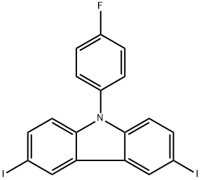3,6-diiodo-9-(4-fluoro-phenyl)-9H-carbazole Structure