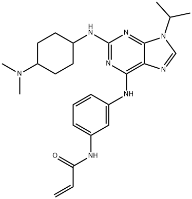 2-Propenamide, N-[3-[[2-[[4-(dimethylamino)cyclohexyl]amino]-9-(1-methylethyl)-9H-purin-6-yl]amino]phenyl]- Structure