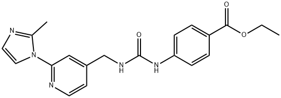 Benzoic acid, 4-[[[[[2-(2-methyl-1H-imidazol-1-yl)-4-pyridinyl]methyl]amino]carbonyl]amino]-, ethyl ester Structure